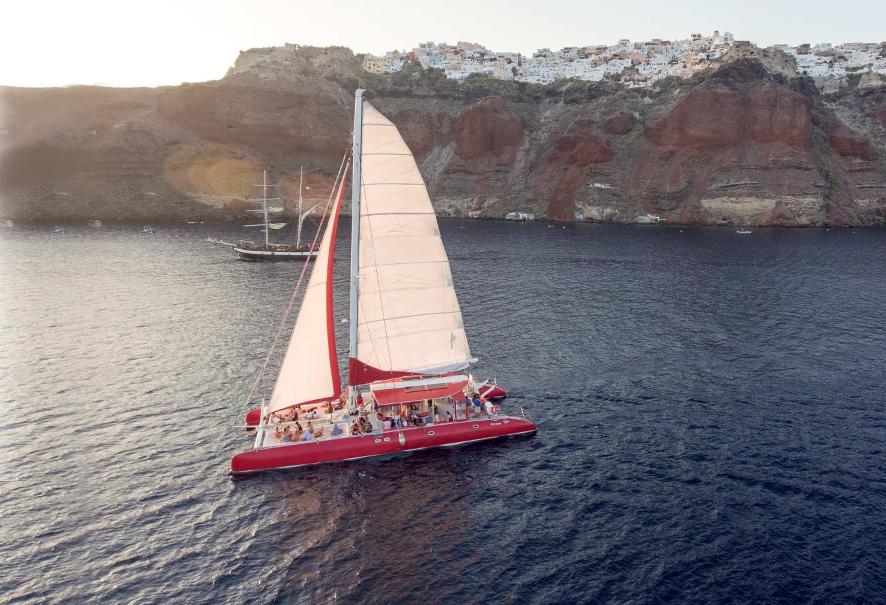 Santorini Sailing Cruise, Caldera Red 