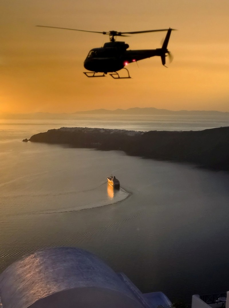 Fly to the sunset! Enjoy Santorini’s spectacle with a helicopter tour